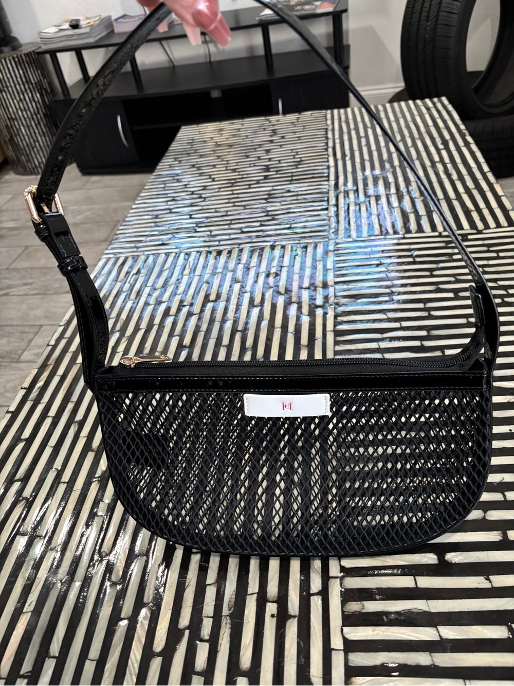 Good Girl Carolina Herrera Black Mesh Shoulder Bag - Women